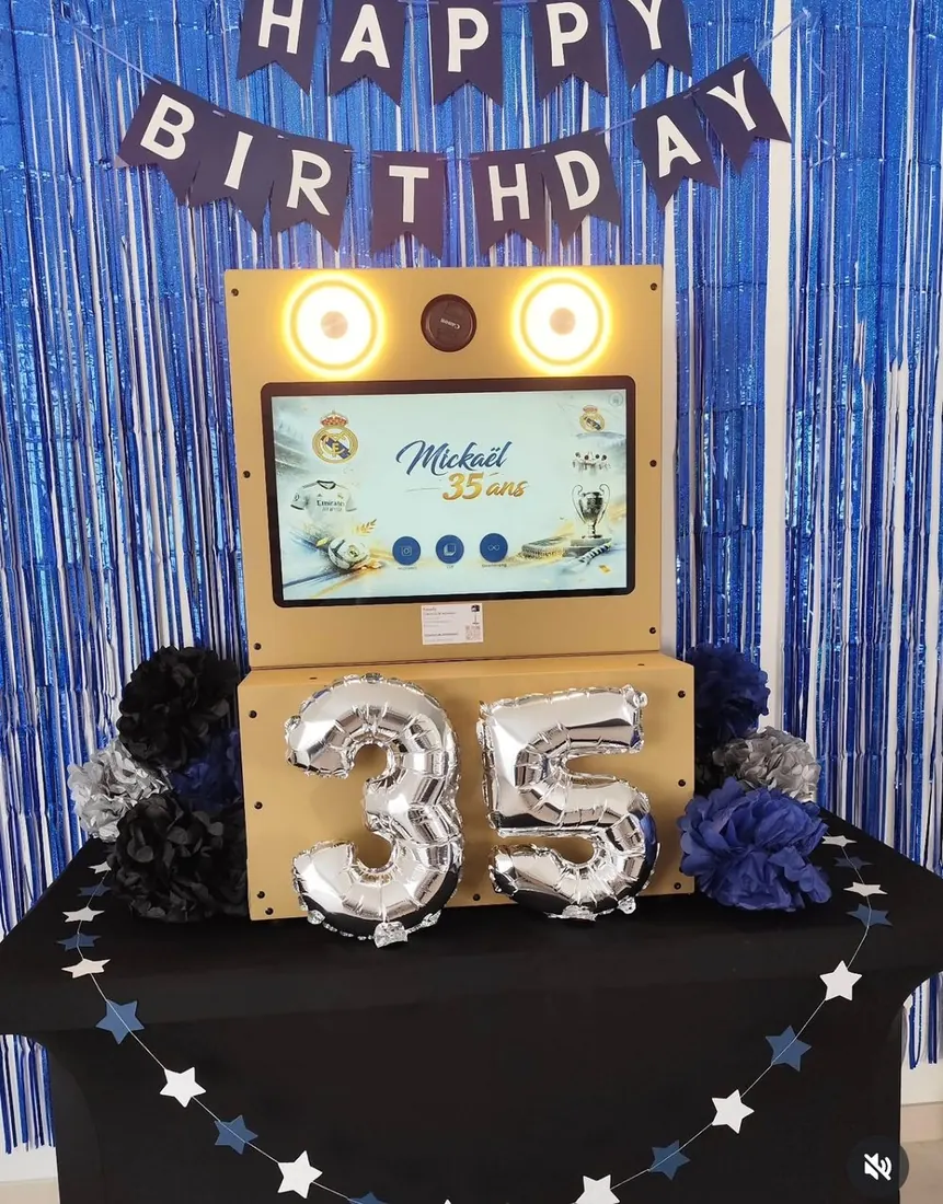Borne personnalisée pour un anniversaire